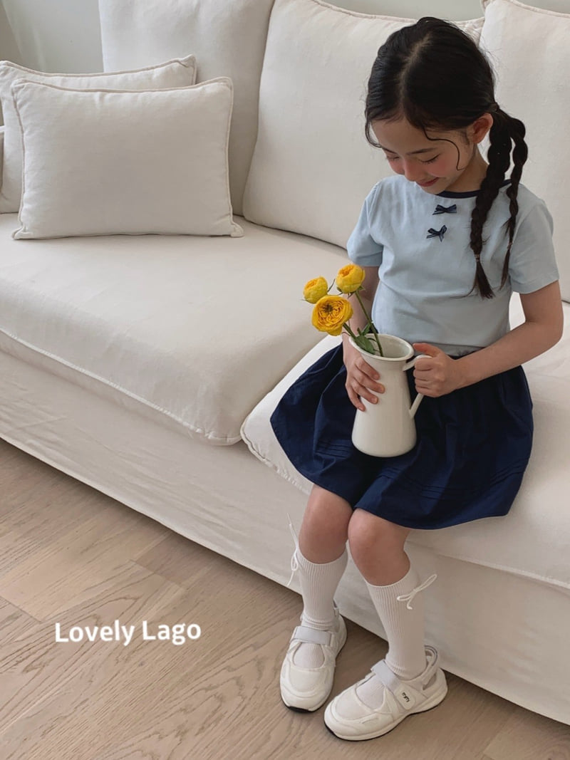 Lago - Korean Children Fashion - #kidsshorts - Double Ribbon Tee - 4