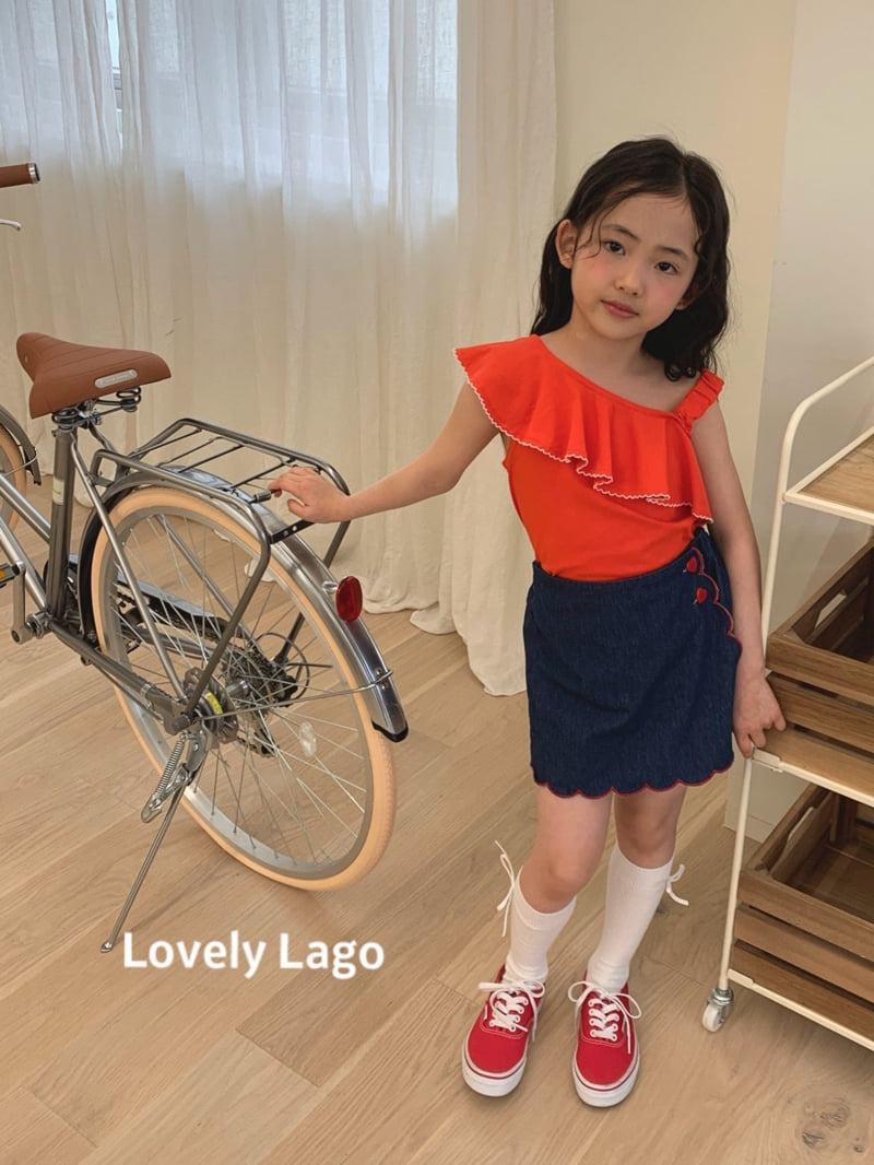 Lago - Korean Children Fashion - #kidsstore - Embroidered Wave Wrap Pants - 2