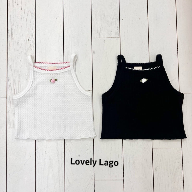 Lago - Korean Children Fashion - #kidsstore - Pin Flower Sleeveless Tee