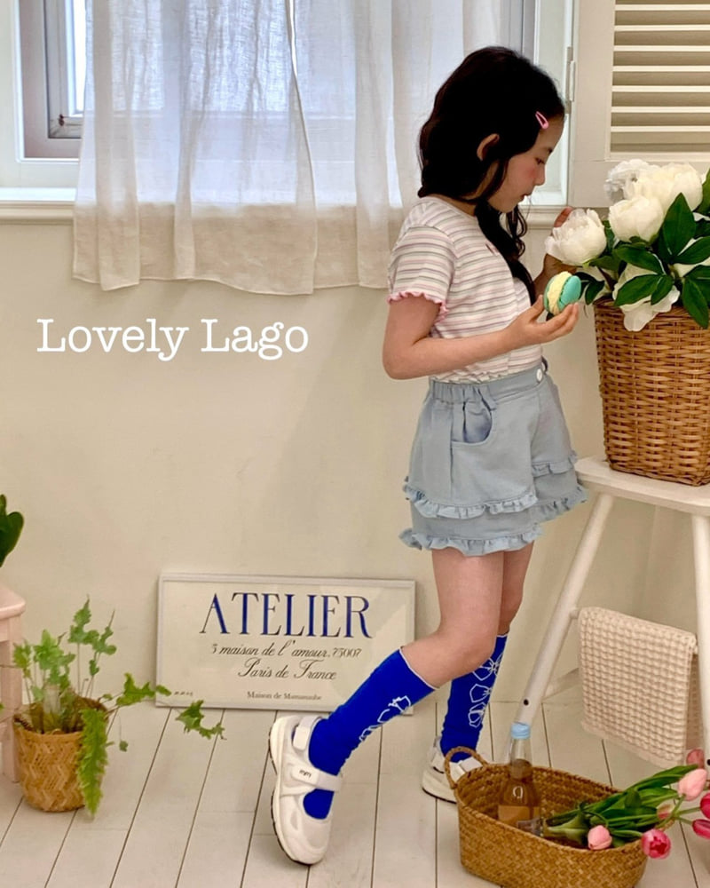 Lago - Korean Children Fashion - #kidzfashiontrend - Petal Frill Denim Pants - 3