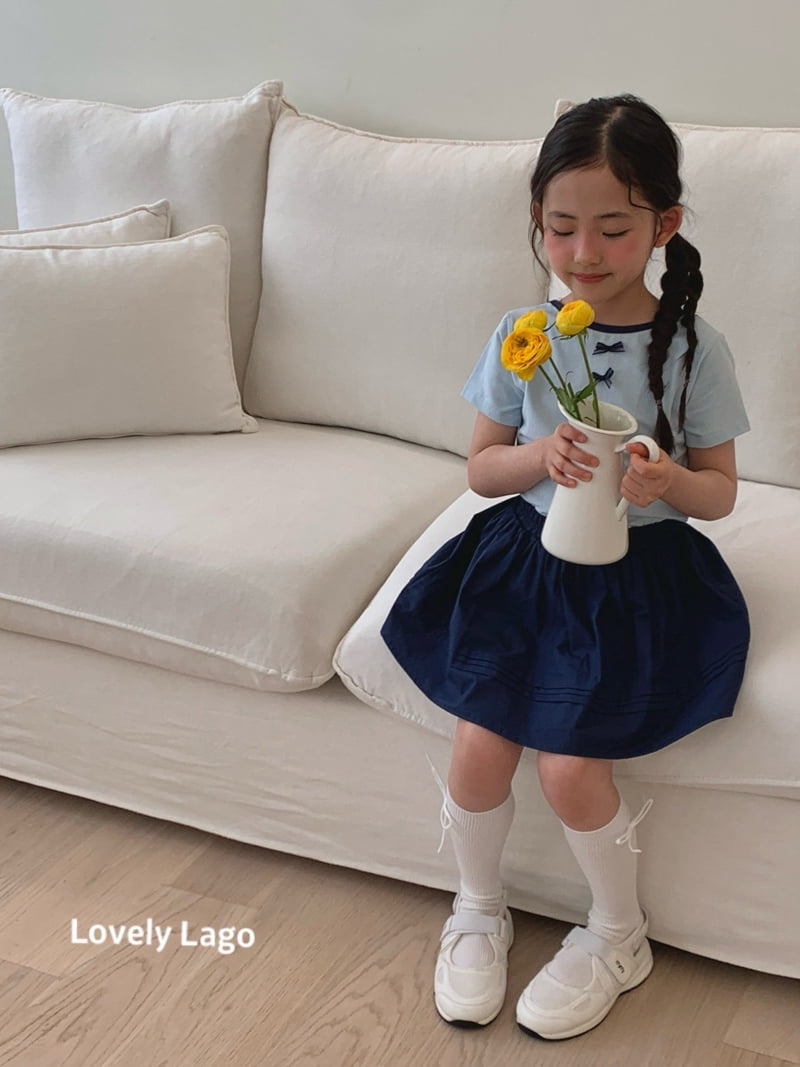 Lago - Korean Children Fashion - #kidzfashiontrend - Double Ribbon Tee - 5