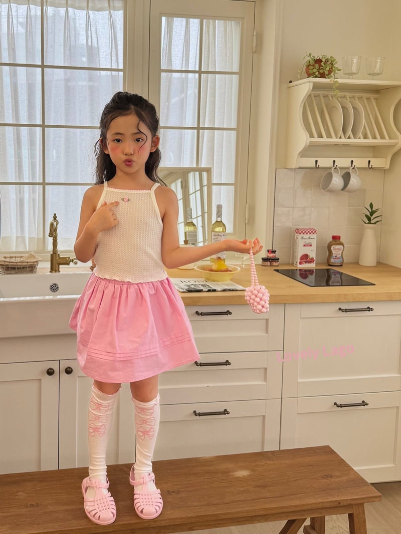 Lago - Korean Children Fashion - #kidzfashiontrend - Pin Flower Sleeveless Tee - 2