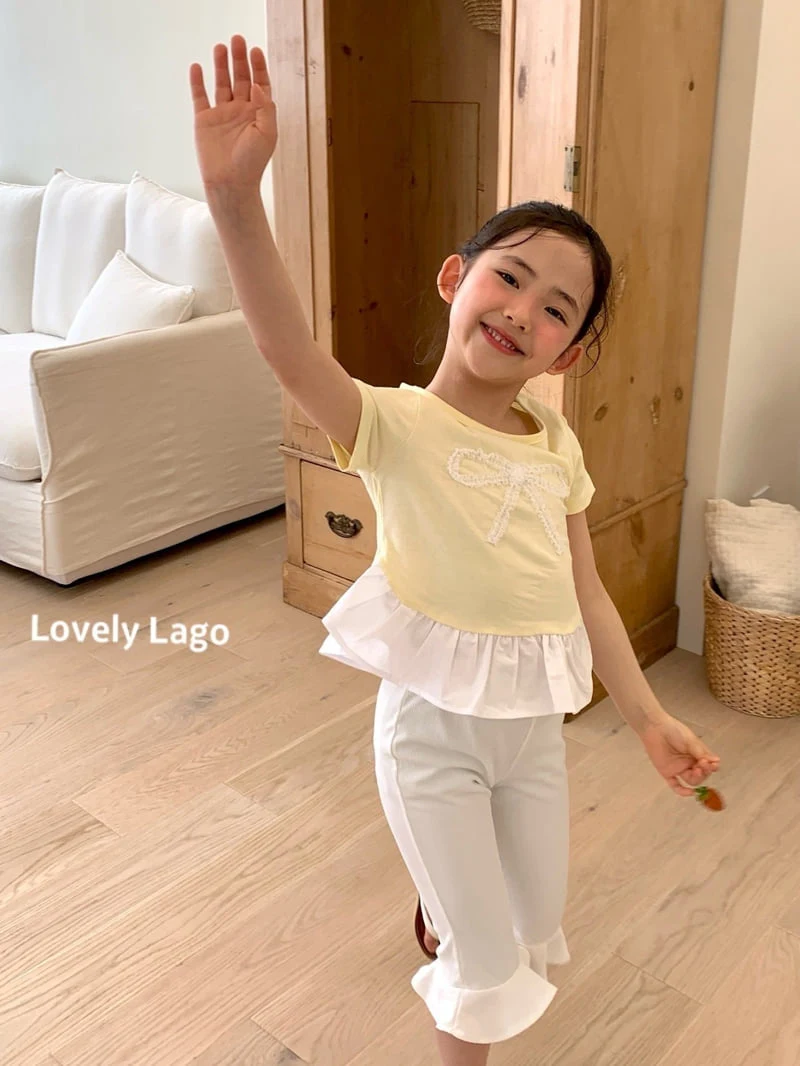 Lago - Korean Children Fashion - #minifashionista - Lace Ribbon Tee - 5