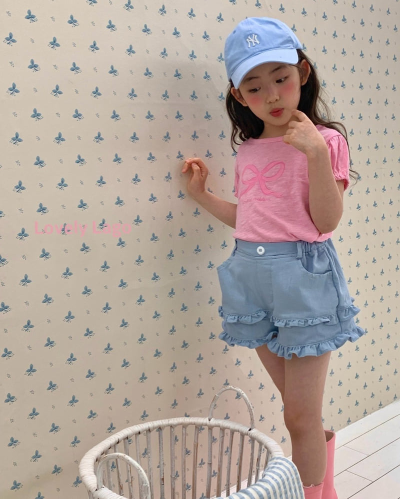 Lago - Korean Children Fashion - #prettylittlegirls - Petal Frill Denim Pants - 8