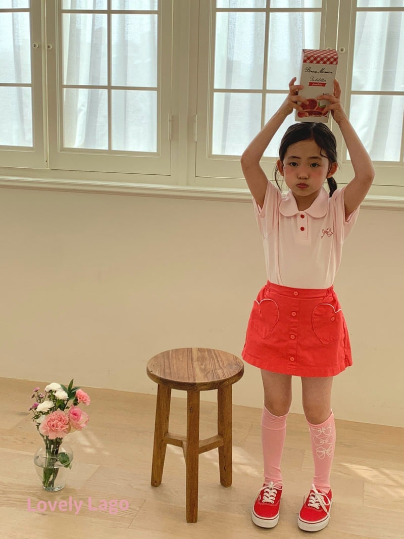 Lago - Korean Children Fashion - #stylishchildhood - Ribbon Embroidered Collar Tee - 12