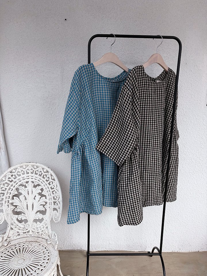 Lagrass - Korean Women Fashion - #momslook - Deil Check Blouse - 8