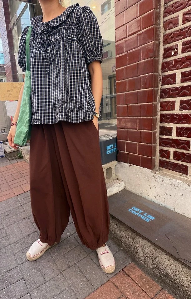 Lagrass - Korean Women Fashion - #restrostyle - Yudi Check Blouse - 9