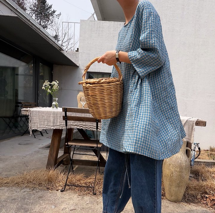 Lagrass - Korean Women Fashion - #shopsmall - Deil Check Blouse