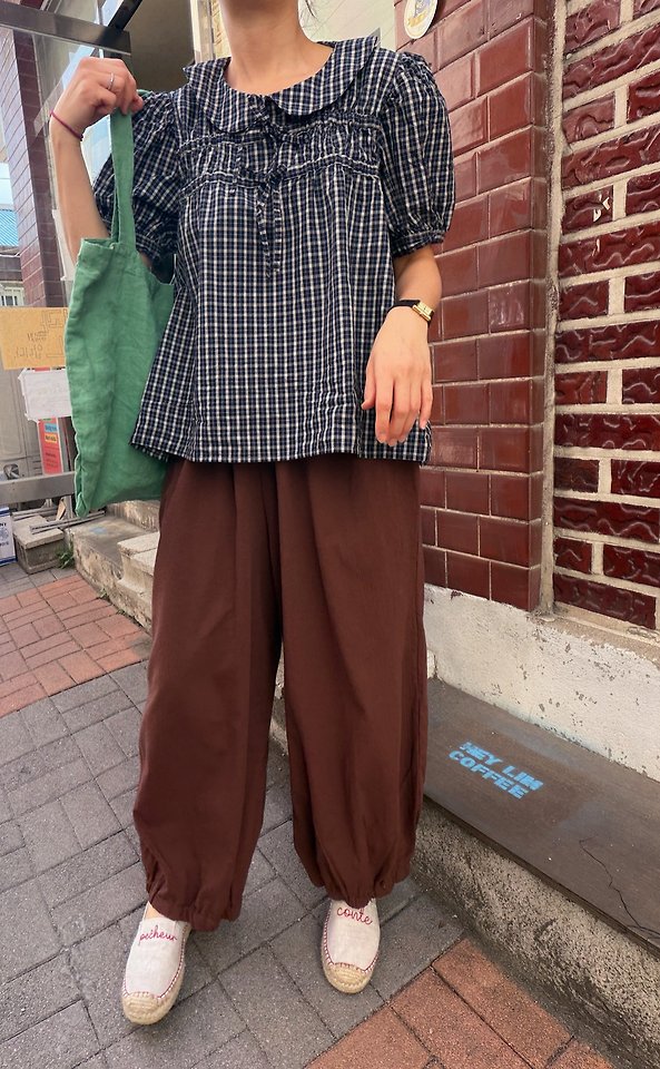 Lagrass - Korean Women Fashion - #vintageinspired - Yudi Check Blouse - 6
