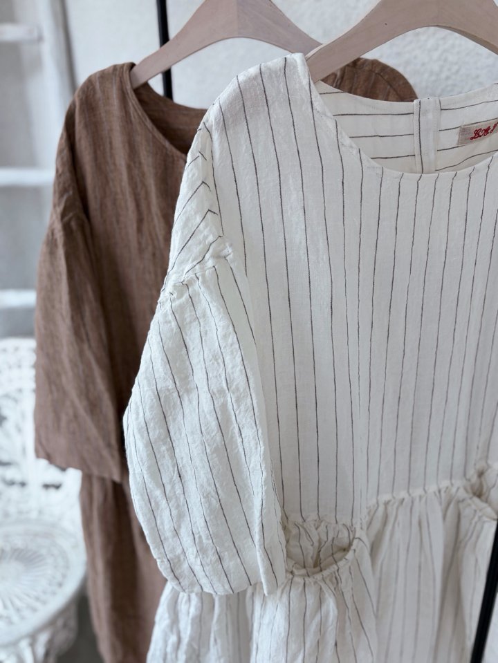 Lagrass - Korean Women Fashion - #womensfashion - Linen Striped One-piece - 12
