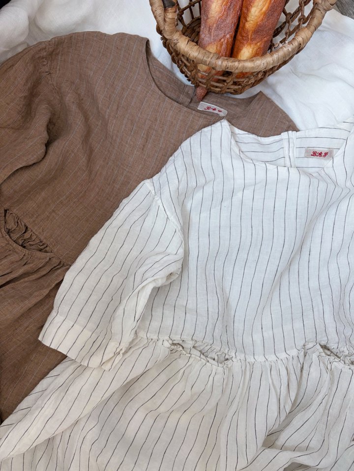 Lagrass - Korean Women Fashion - #womensfashion - Linen Striped One-piece - 6
