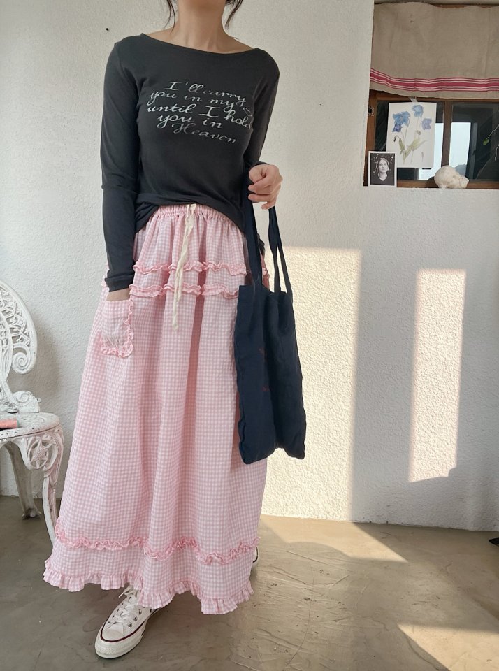 Lagrass - Korean Women Fashion - #womensfashion - Frill Check Skirt - 3