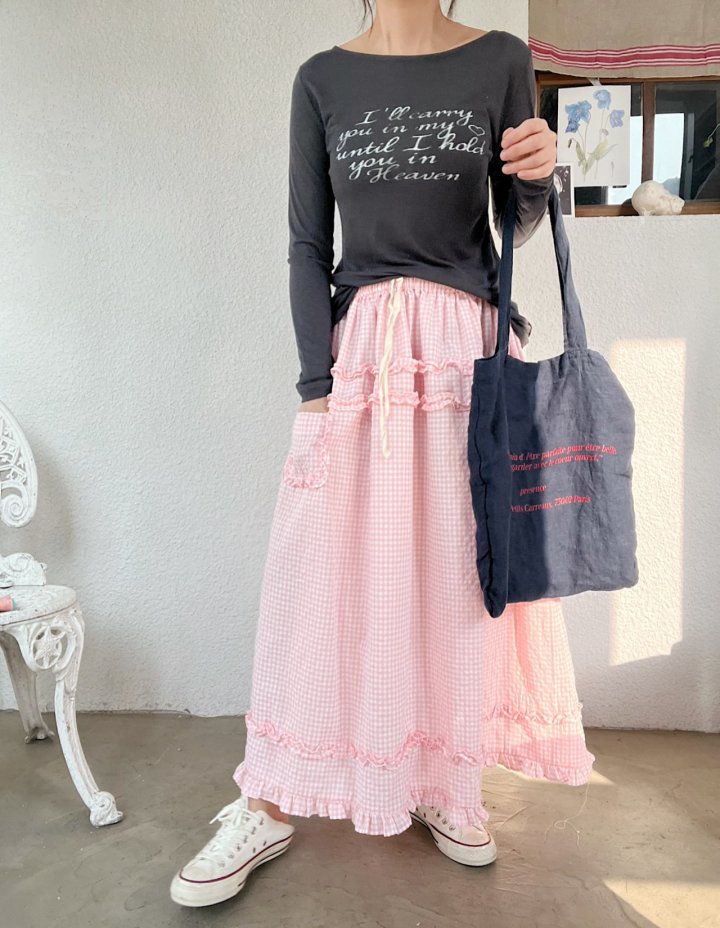 Lagrass - Korean Women Fashion - #womensfashion - Frill Check Skirt - 5