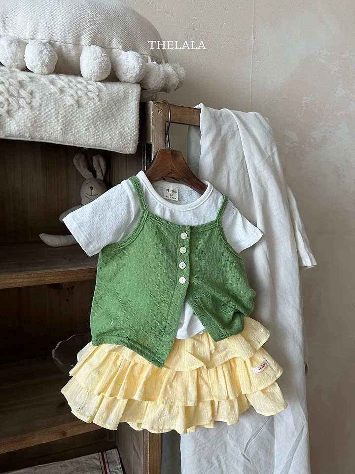 Lala - Korean Baby Fashion - #babyboutique - Green Sleeveless - 8