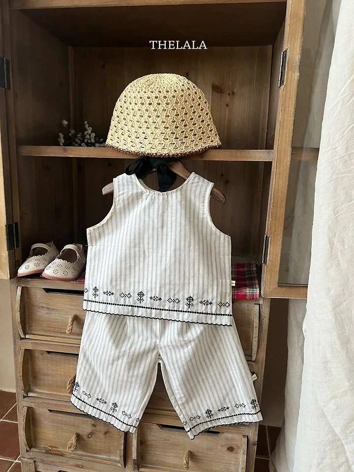 Lala - Korean Baby Fashion - #babyboutique - Line Strap Bonnet - 5