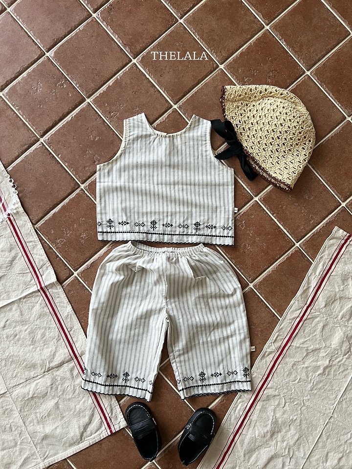 Lala - Korean Baby Fashion - #babyoutfit - Cross Stitch Set - 2
