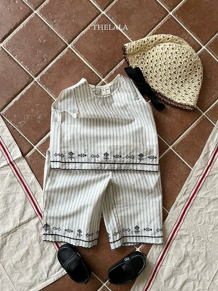 Lala - Korean Baby Fashion - #babyoutfit - Cross Stitch Set - 3