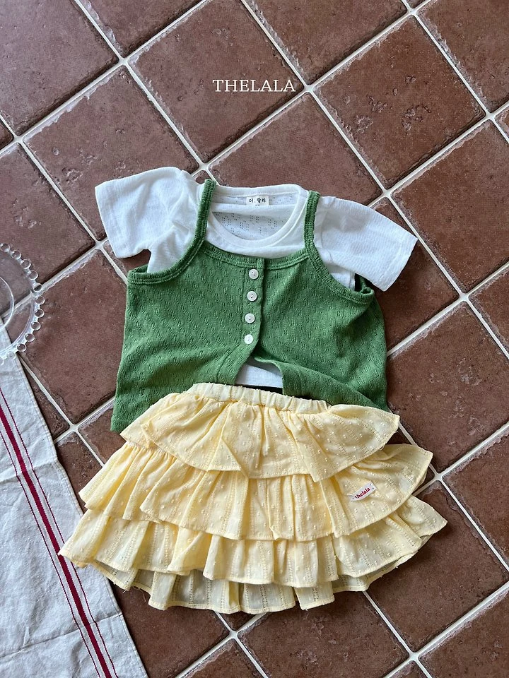 Lala - Korean Baby Fashion - #babyoutfit - Green Sleeveless - 4