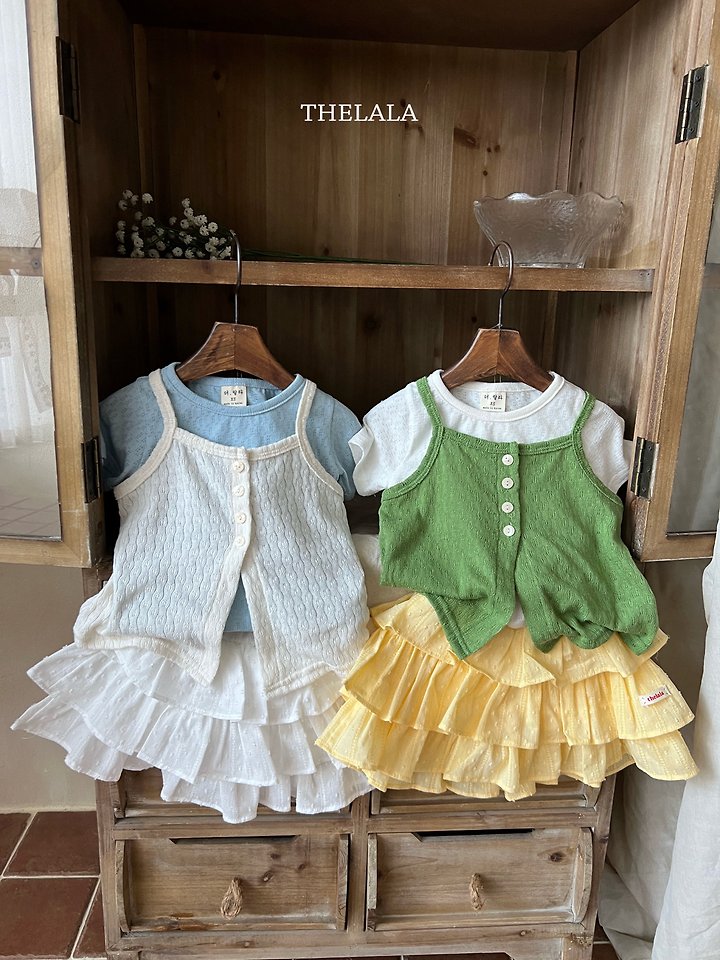 Lala - Korean Baby Fashion - #onlinebabyboutique - Green Sleeveless - 6