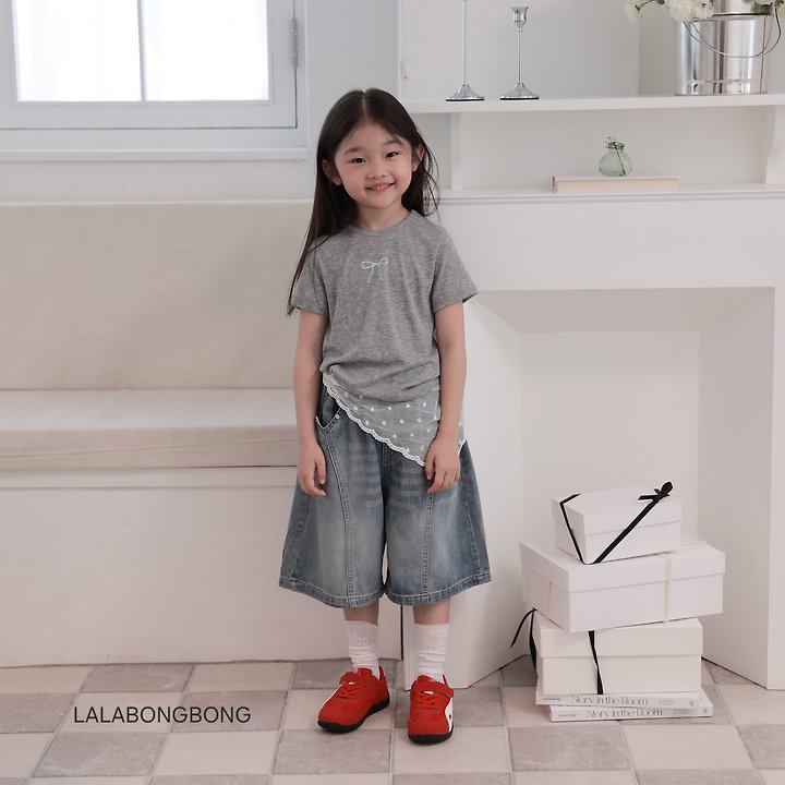 Lalabongbong - Korean Children Fashion - #Kfashion4kids - Bermuda Denim Pants - 12