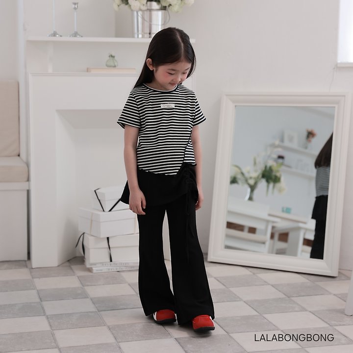 Lalabongbong - Korean Children Fashion - #Kfashion4kids - Stripe Slit Tee - 7