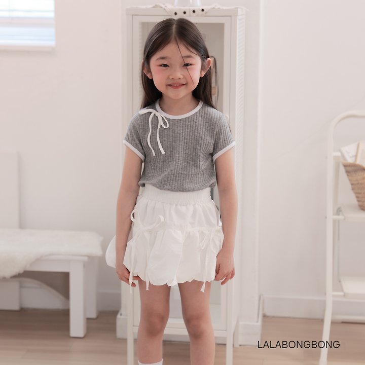 Lalabongbong - Korean Children Fashion - #Kfashion4kids - Mini Ribbon Ribbed Tee