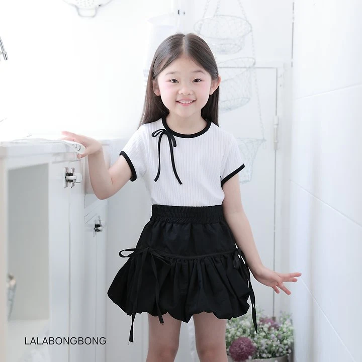 Lalabongbong - Korean Children Fashion - #childofig - Mini Ribbon Ribbed Tee - 9