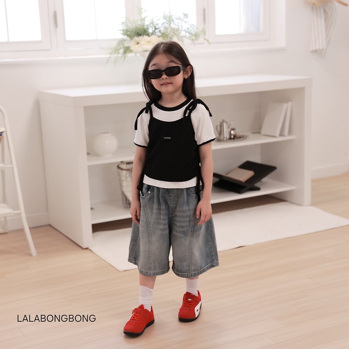 Lalabongbong - Korean Children Fashion - #childrensboutique - Bermuda Denim Pants - 5