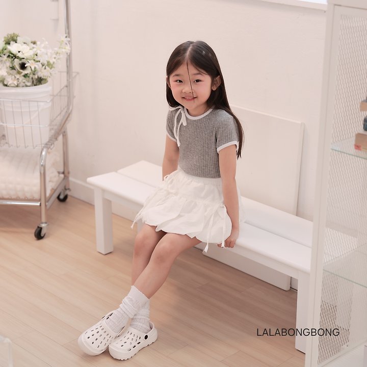 Lalabongbong - Korean Children Fashion - #discoveringself - Mini Ribbon Ribbed Tee - 12