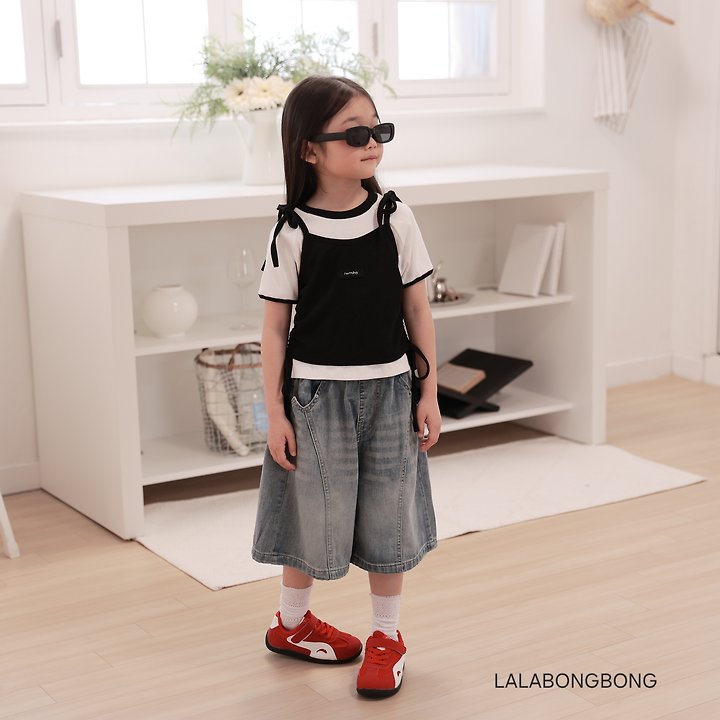 Lalabongbong - Korean Children Fashion - #fashionkids - Bermuda Denim Pants - 8