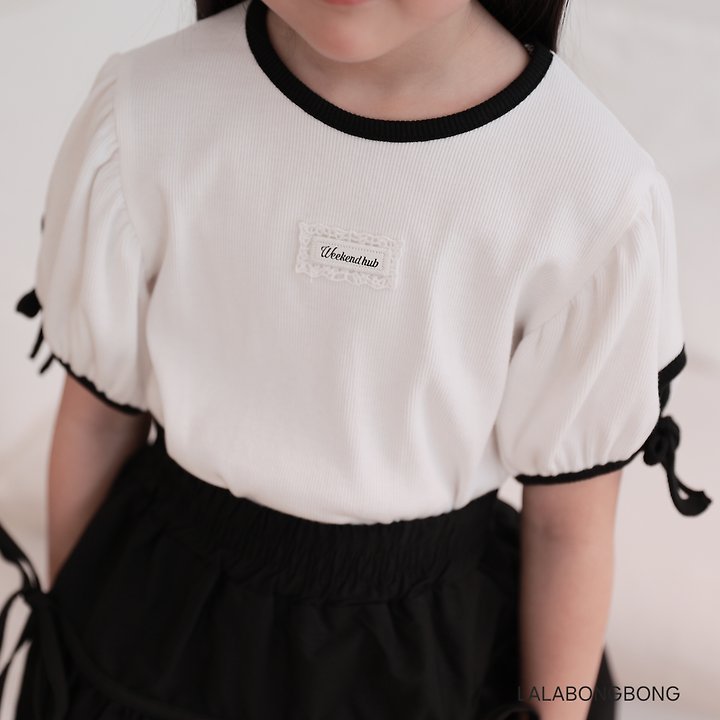 Lalabongbong - Korean Children Fashion - #kidsshorts - Girl Ribbon Tee - 10