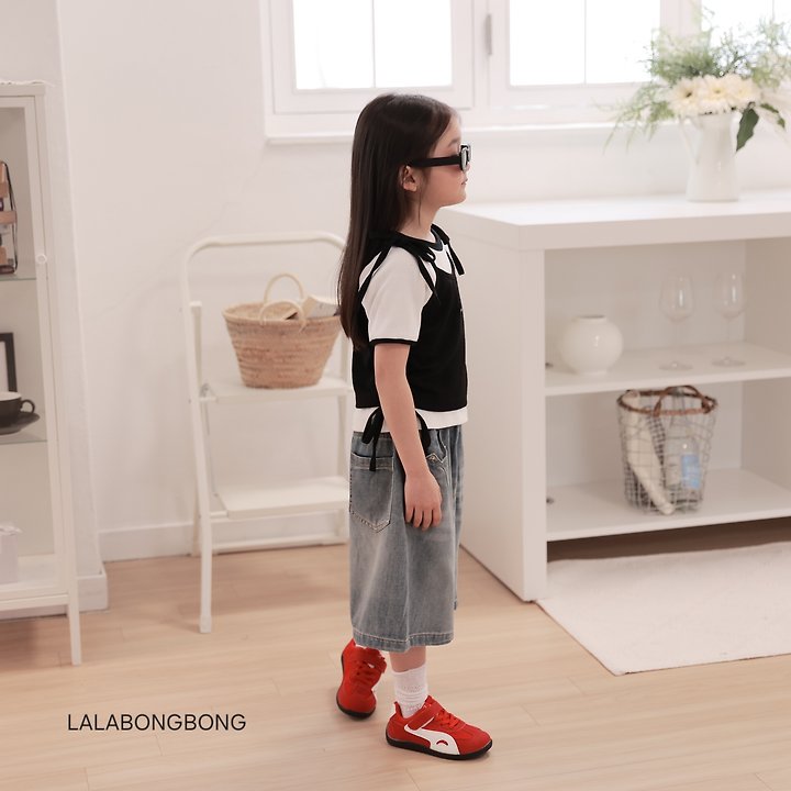 Lalabongbong - Korean Children Fashion - #kidsshorts - Bermuda Denim Pants - 9