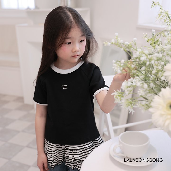 Lalabongbong - Korean Children Fashion - #kidsshorts - Patch Pop Raglan Tee - 7