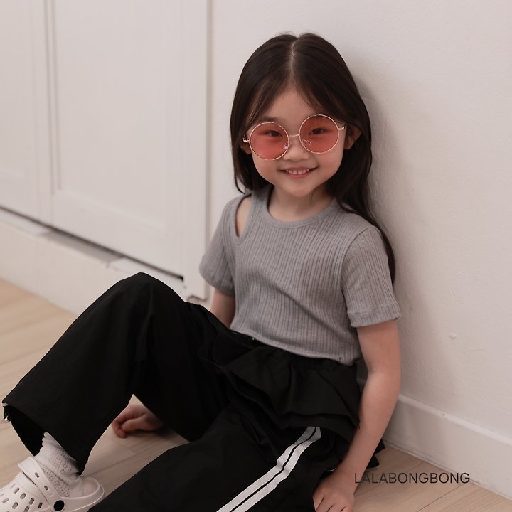 Lalabongbong - Korean Children Fashion - #kidsshorts - Slight Slit Tee - 5