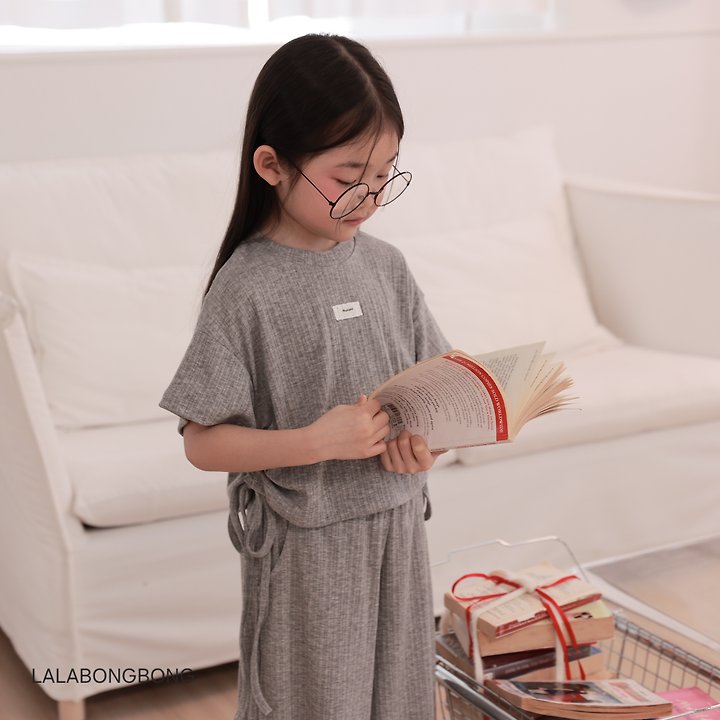 Lalabongbong - Korean Children Fashion - #kidsshorts - Flow Edge Tee - 6