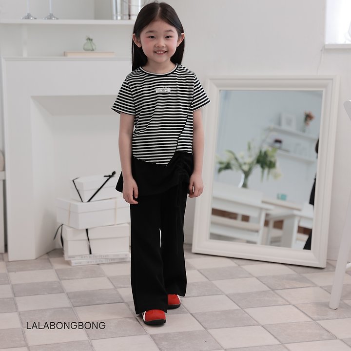 Lalabongbong - Korean Children Fashion - #kidsstore - Stripe Slit Tee - 5