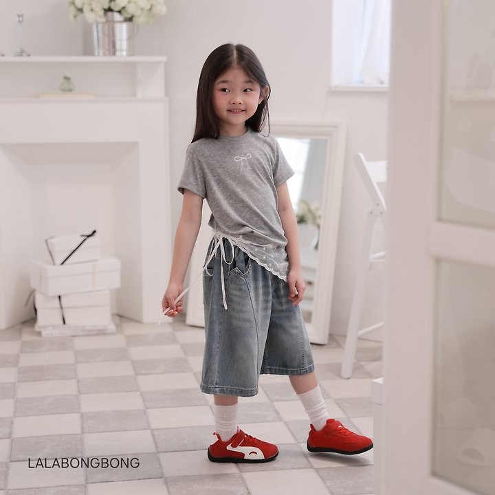 Lalabongbong - Korean Children Fashion - #kidzfashiontrend - Bermuda Denim Pants - 11