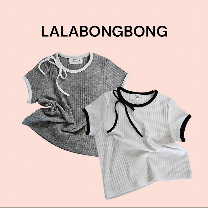 Lalabongbong - Korean Children Fashion - #magicofchildhood - Mini Ribbon Ribbed Tee - 3
