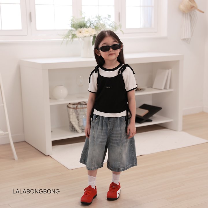 Lalabongbong - Korean Children Fashion - #minifashionista - Bermuda Denim Pants