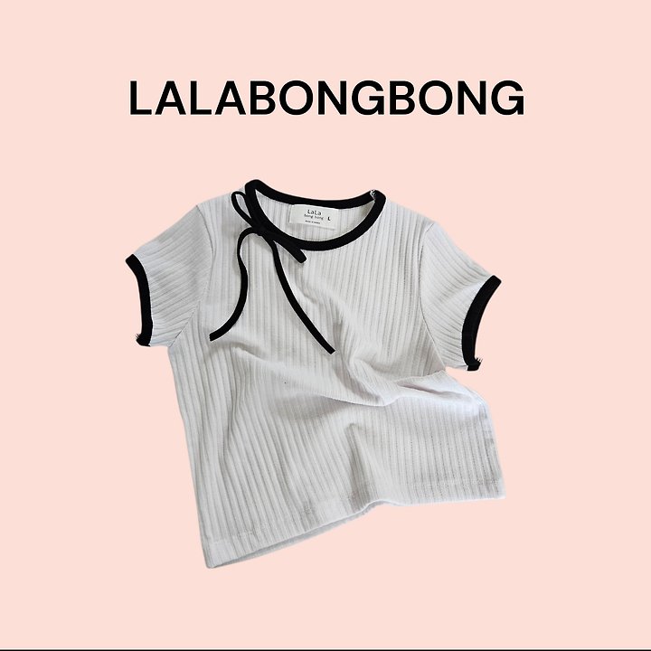 Lalabongbong - Korean Children Fashion - #magicofchildhood - Mini Ribbon Ribbed Tee - 4