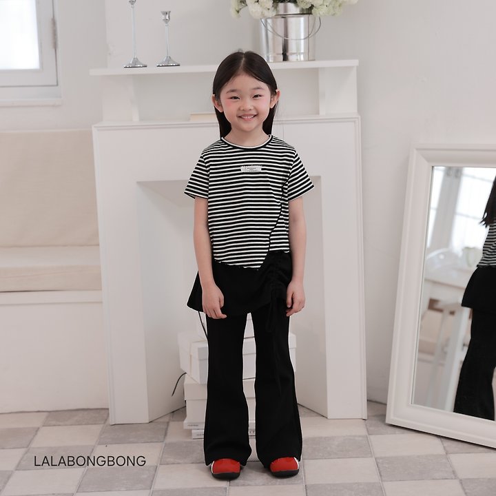 Lalabongbong - Korean Children Fashion - #todddlerfashion - Stripe Slit Tee - 12