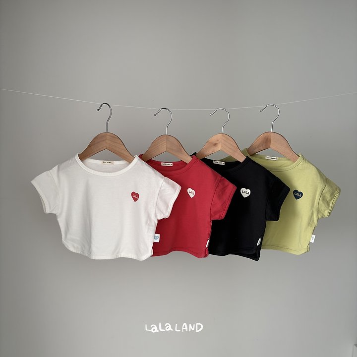 Lalaland - Korean Baby Fashion - #babyfashion - Bebe Heart Ribbed Tee