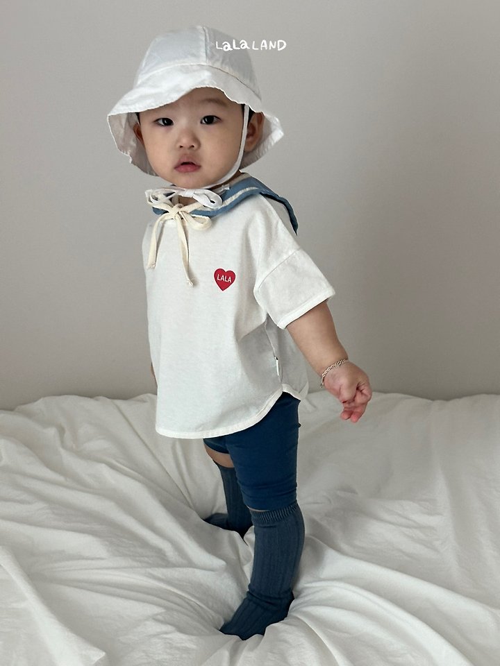 Lalaland - Korean Baby Fashion - #babyoutfit - Bebe Heart Ribbed Tee - 7