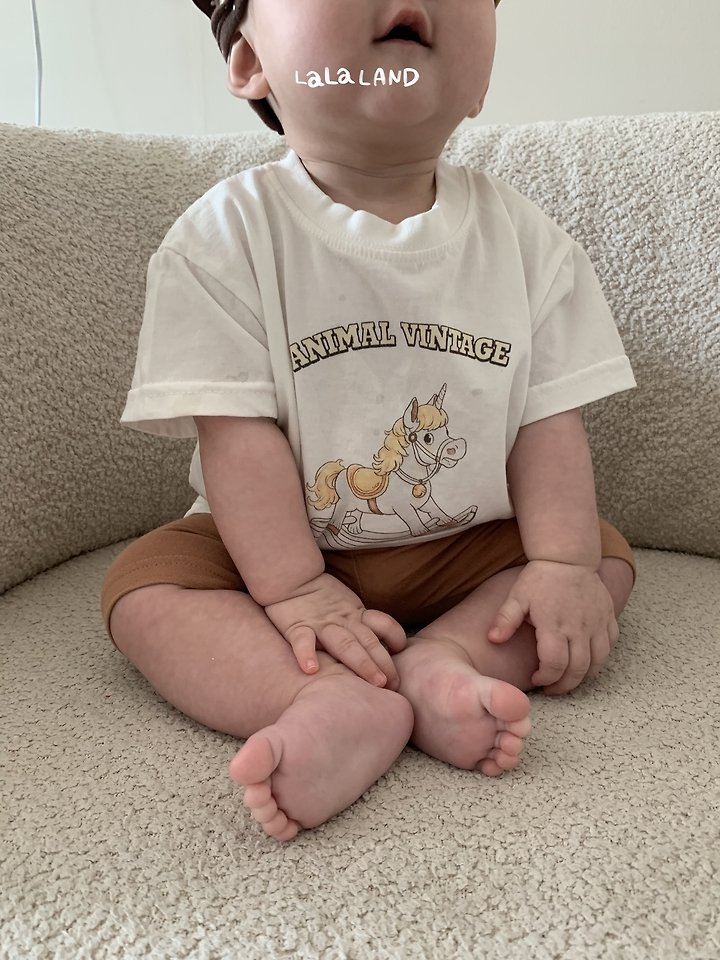 Lalaland - Korean Baby Fashion - #babyootd - Bebe Unicorn Short Sleeve Tee - 4