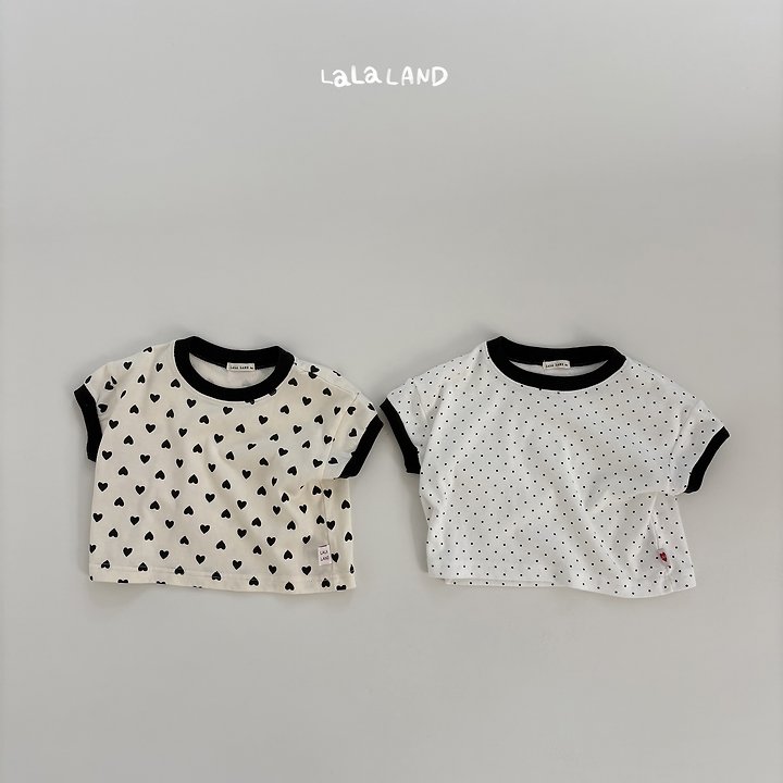 Lalaland - Korean Baby Fashion - #babyoutfit - Bebe Heart Dot Tee