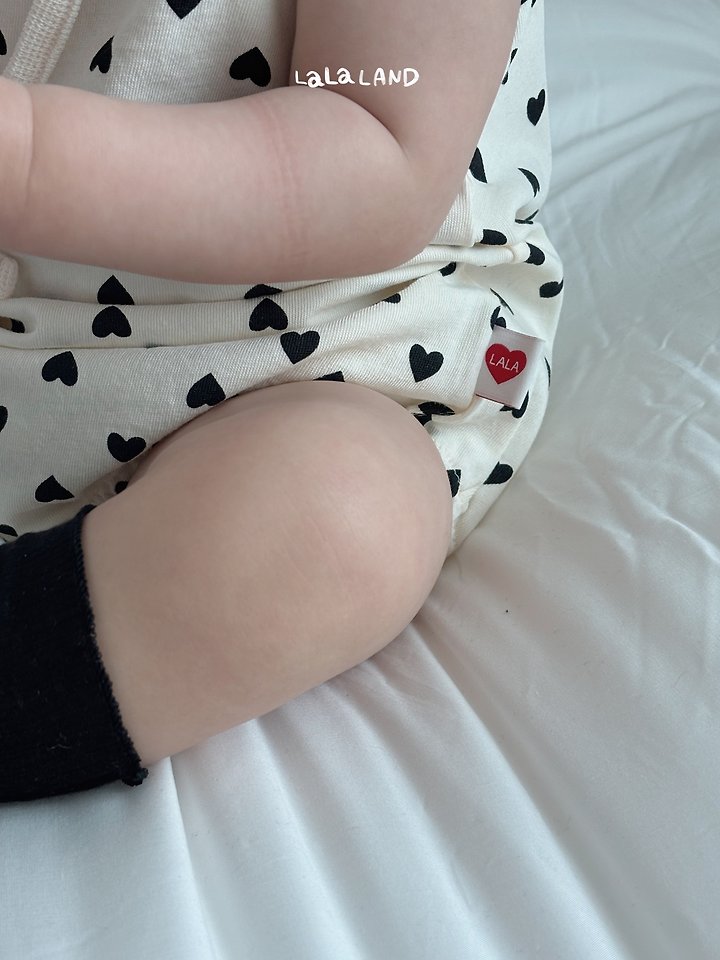 Lalaland - Korean Baby Fashion - #onlinebabyshop - Bebe Heart Dot Suit - 8