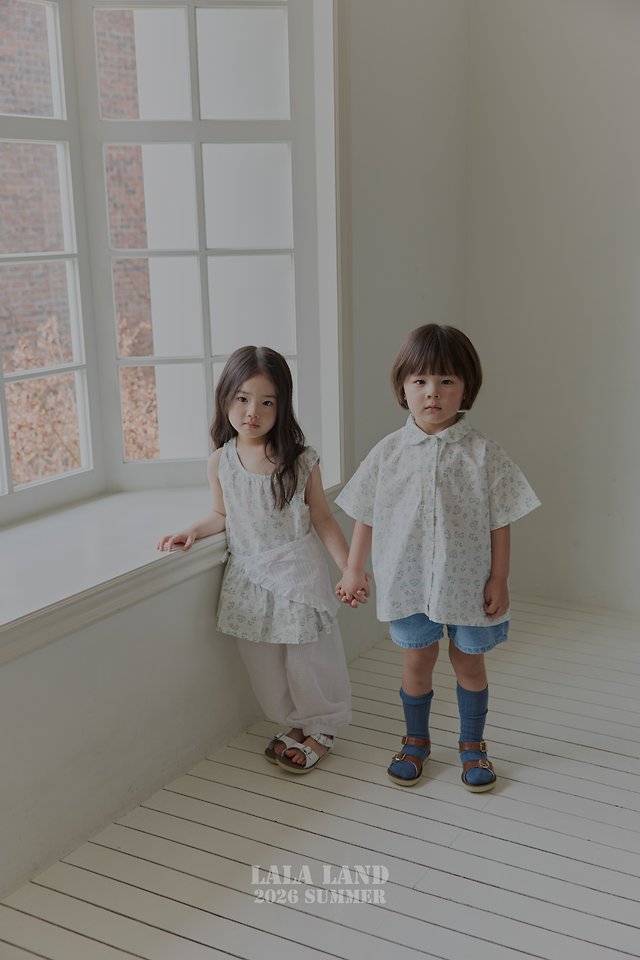 Lalaland - Korean Children Fashion - #stylishchildhood - Tilda Short Sleeve Shirt (Red) - 4