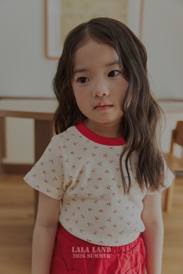 Lalaland - Korean Children Fashion - #childofig - Cherry Short Sleeve Tee - 5