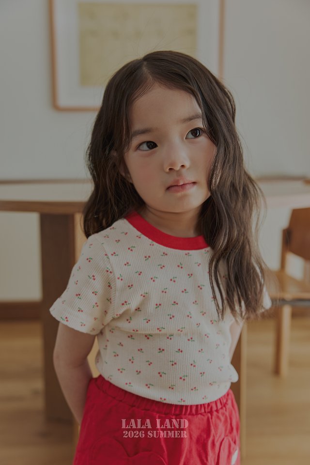 Lalaland - Korean Children Fashion - #childrensboutique - Cherry Short Sleeve Tee - 6