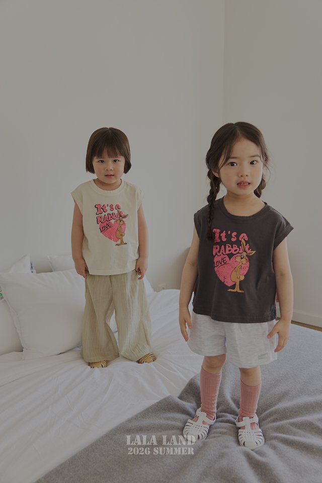 Lalaland - Korean Children Fashion - #designkidswear - Love Rabbit Sleeveless Tee - 5
